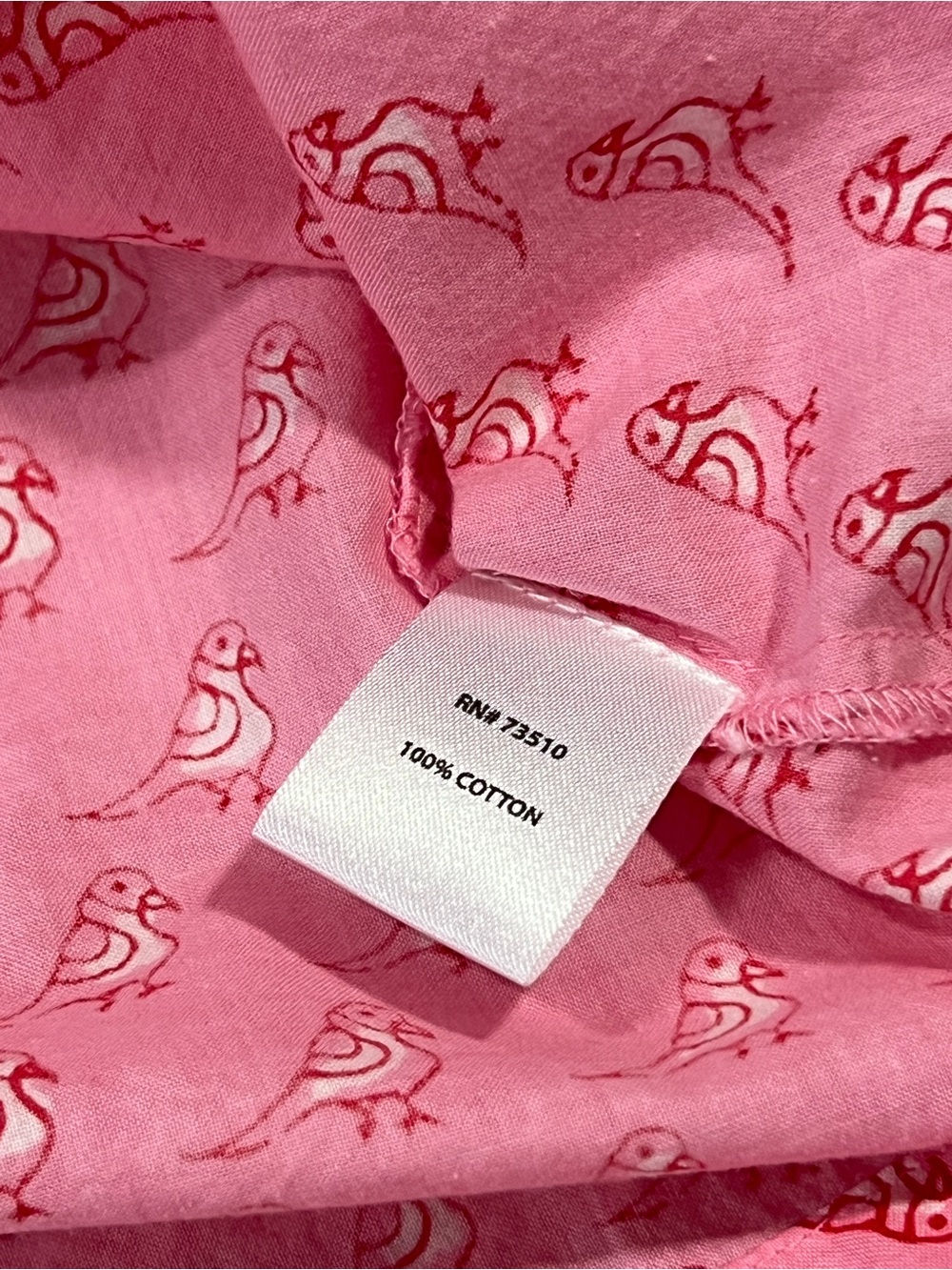 Ivy Jane Birds on the Block Top -S- pink ruffle trim print flutter sleeve shirt - Picture 7 of 10
